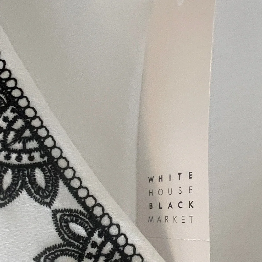 White House Black Market white Top with Black Detailing - Picture 3 of 11